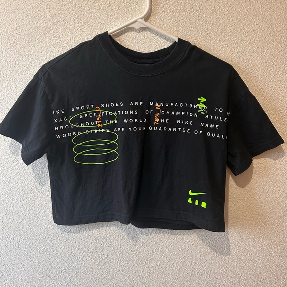 Nike Tops - Nike Black and Neon Green Crop Top